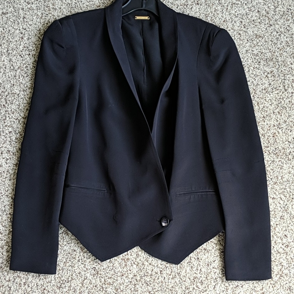 Rebecca Minkoff Becky Black Silk Blazer, Size 2